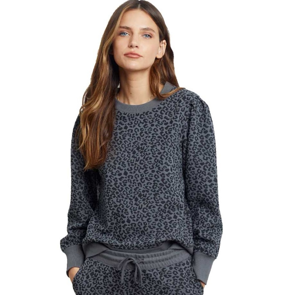 RAILS Marcie Charcoal Mini Cheetah Sweatshirt